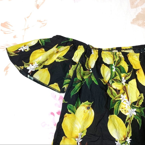 Medium Lemon Print Top Off the shoulders - Picture 5 of 8
